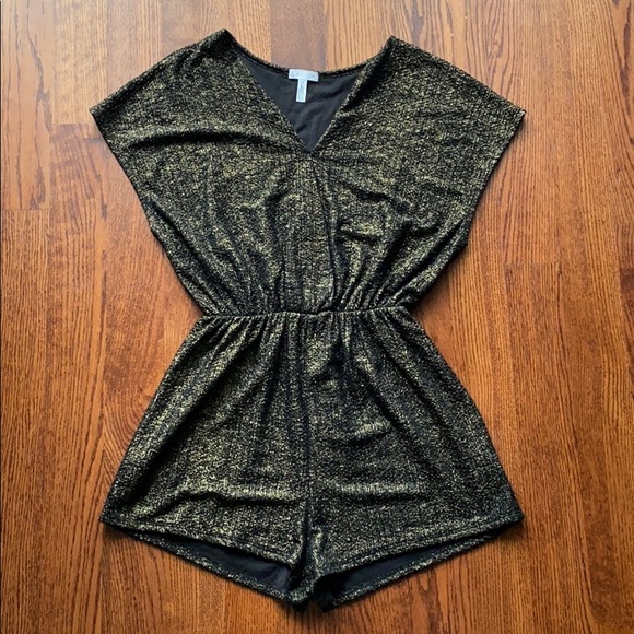 Leith Black and Gold Shimmer Romper (Size S) - Picture 3 of 4